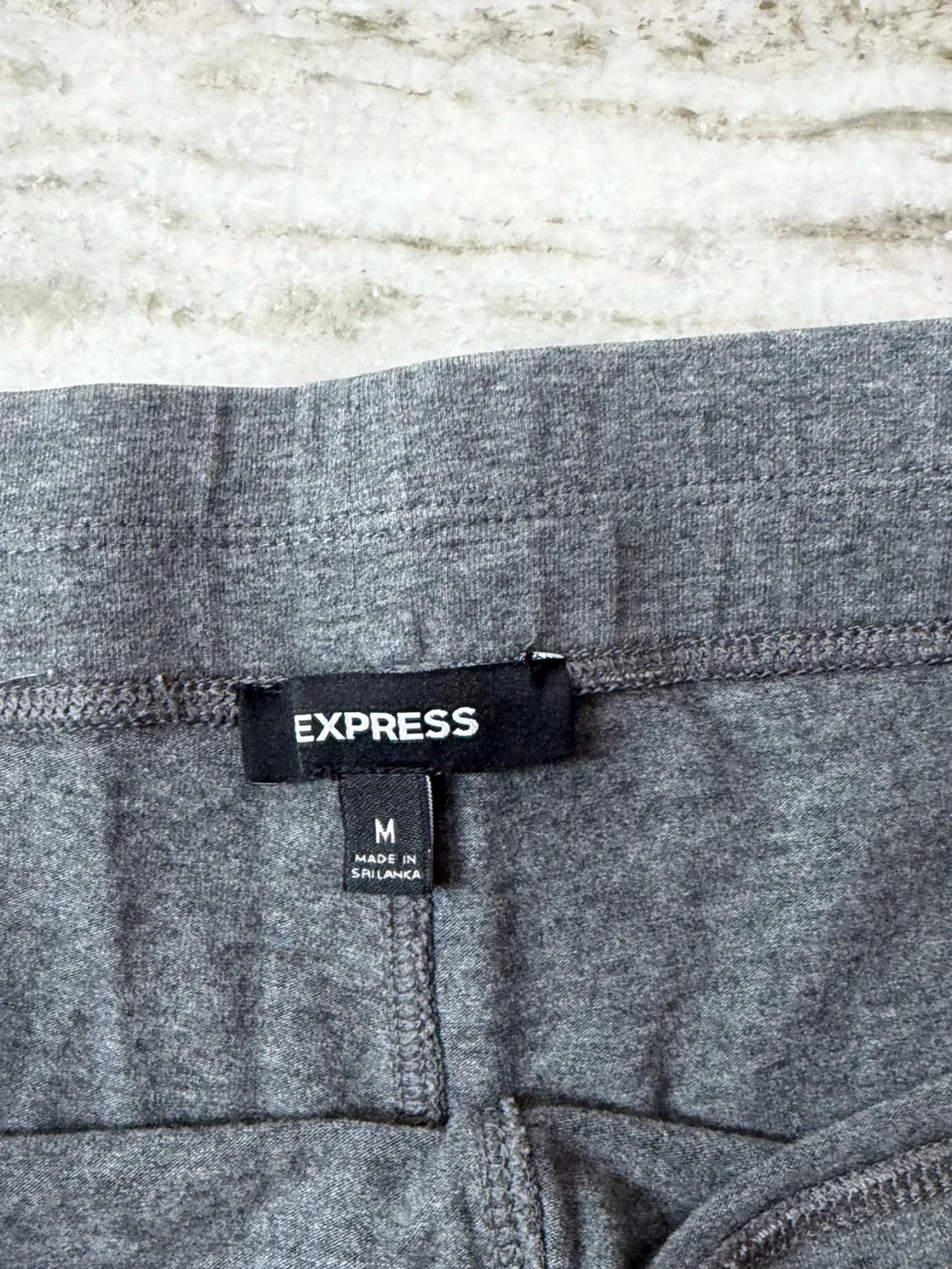 Express Grey Stretch Knit Cropped Cotton Leggings Pants Medium